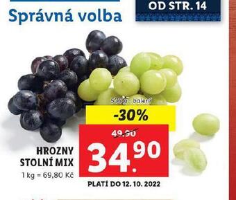 Lidl Hrozny stolní mix nabídka