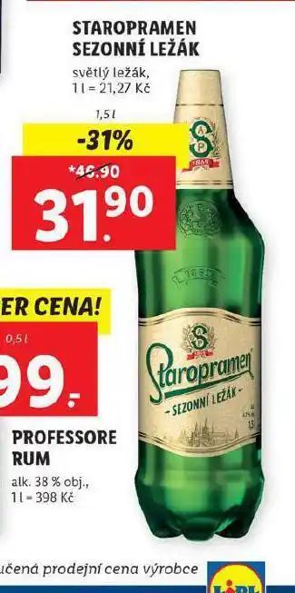 Lidl Pivo staropramen ležák sezónní nabídka