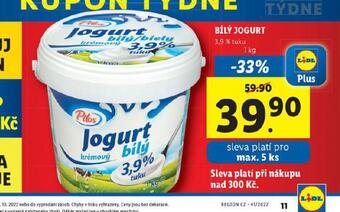 Lidl Bílý jogurt nabídka