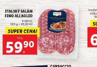 Lidl Italský salám fino all´aglio nabídka