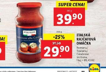 Lidl Italská rajčatová omáčka nabídka