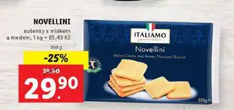 Lidl Novellini sušenky s mlékem nabídka