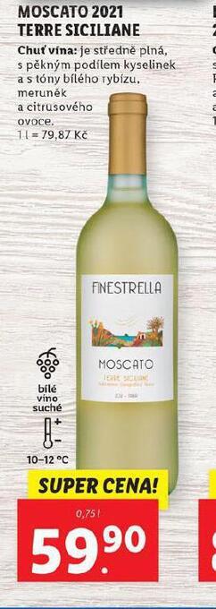 Lidl Moscato 2021 terre siciliane nabídka