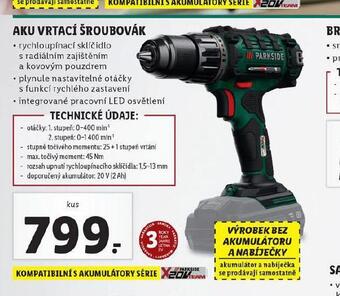 Lidl Aku vrtací šroubovák nabídka