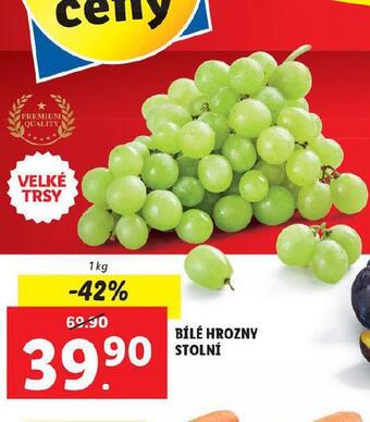 Lidl Bílé hrozny stolní nabídka
