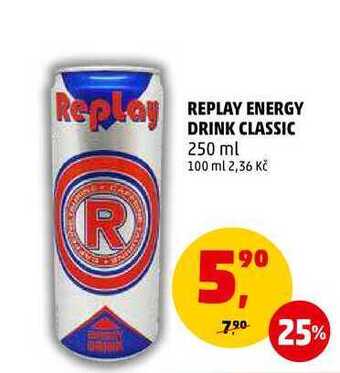 Penny Market Replay energy drink classic, 250 ml nabídka