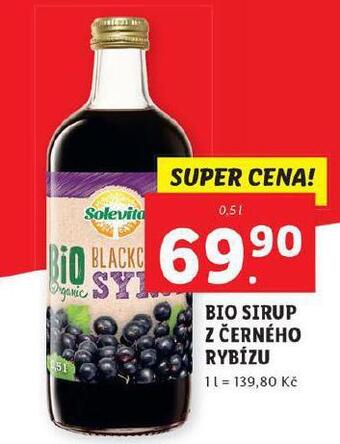 Lidl Bio sirup z černého rybízu nabídka