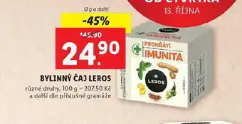 Lidl Bylinný čaj leros nabídka