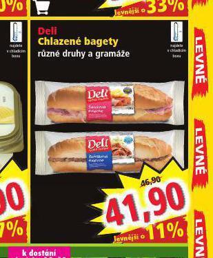 Norma Deli chlazené bagety nabídka