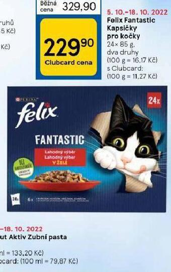 Tesco Felix fantastic kapsičky pro kočky nabídka