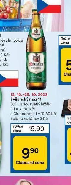 Tesco Pivo svijanský máz 11 nabídka