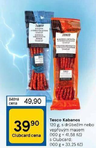 Tesco Tesco kabanos nabídka