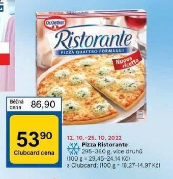 Tesco Pizza ristorante nabídka