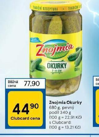 Tesco Znojmia okurky nabídka