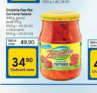 Tesco Znijmia paprika červená řezaná nabídka