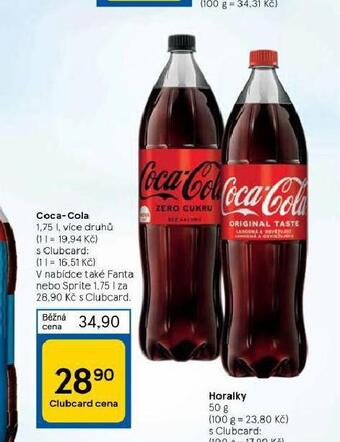 Tesco Coca cola, fanta, sprite nabídka