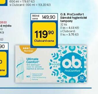 Tesco O.b. tampony nabídka