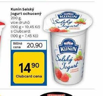Tesco Kunín selský jogurt ochucený nabídka