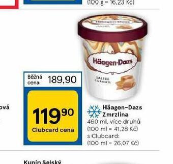 Tesco Häagen dazs zmrzlina nabídka