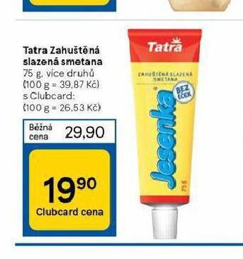 Tesco Tatra zahuštěná slazená smetana nabídka