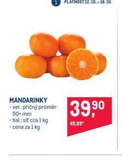 Makro Mandarinky nabídka