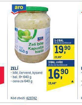Makro Zelí nabídka