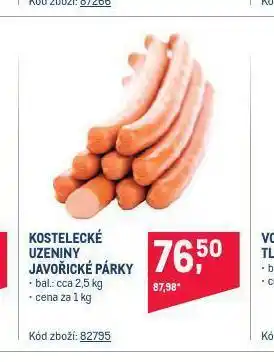 Makro Javořické párky nabídka