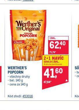 Makro Werther's popcorn nabídka