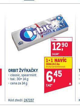 Makro Orbit žvýkačky nabídka