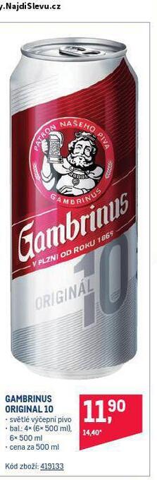 Makro Pivo gambrinus nabídka
