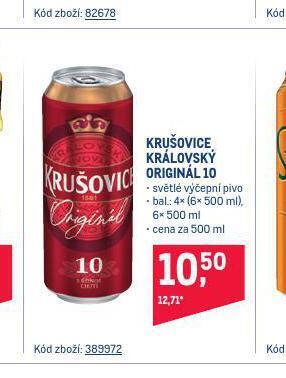 Makro Pivo krušovice nabídka