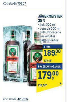 Makro Jagermeister nabídka