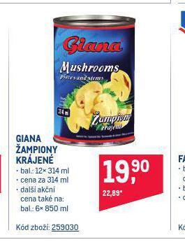 Makro Giana žampiony nabídka