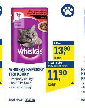 Makro Whiskas kapsičky pro kočky nabídka