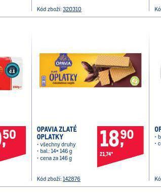 Makro Opavia zlaté oplatky nabídka