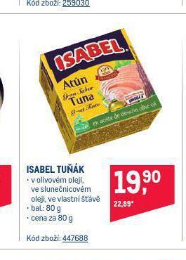 Makro Isabel tuňák nabídka
