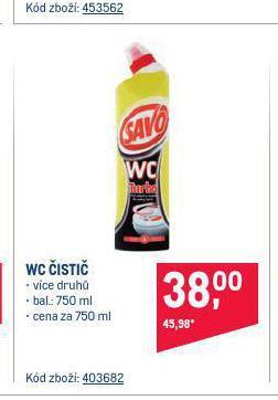 Makro Savo wc čistič nabídka