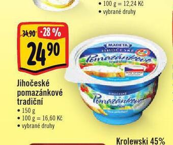 Albert Jihočeské pomazánkové tradiční nabídka