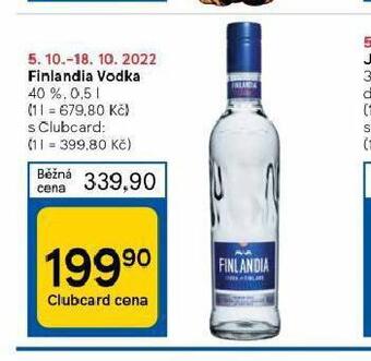 Tesco Finlandia vodka nabídka