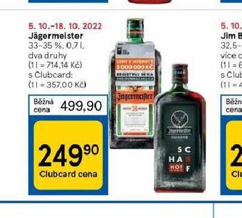 Tesco Jägermeister nabídka