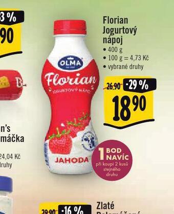 Jip Florian jogurtový nápoj nabídka