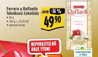 Jip Ferrero a raffaello tabulková čokoláda nabídka