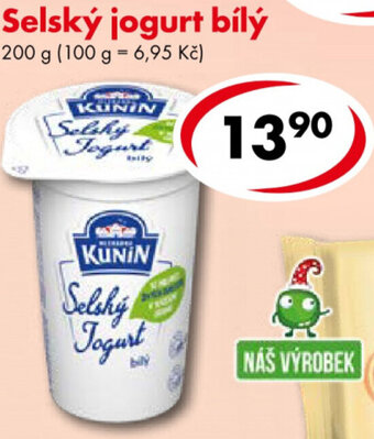 CBA Kunin Selský jogurt bílý 200 g nabídka