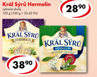 CBA Král Sýrů Hermelín vybrané druhy 120 g nabídka