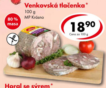 CBA Venkovská tlačenka 100 g MP Krásno nabídka