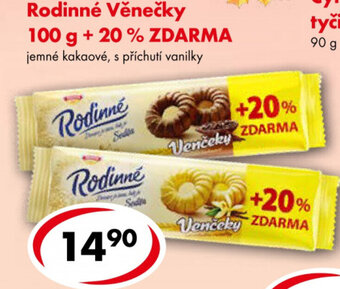 CBA Rodinné Věnečky 100 g + 20% ZDARMA jemné kakaové, s příchuti vanilky nabídka