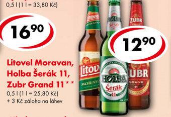 CBA Litovel Moravan, holba Šerák 11, Zubr Grand 11 0,5 l nabídka