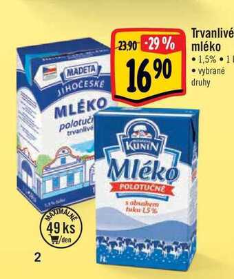 Albert Trvanlivé mléko 1 l nabídka