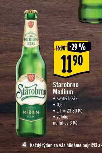 Albert Starobrno medium 0,5 l nabídka
