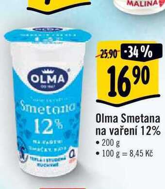 Albert Olma smetana na vaření 12% • 200 g nabídka